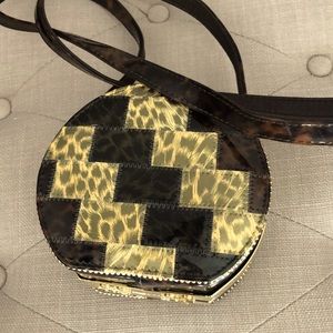Small round animal print purse